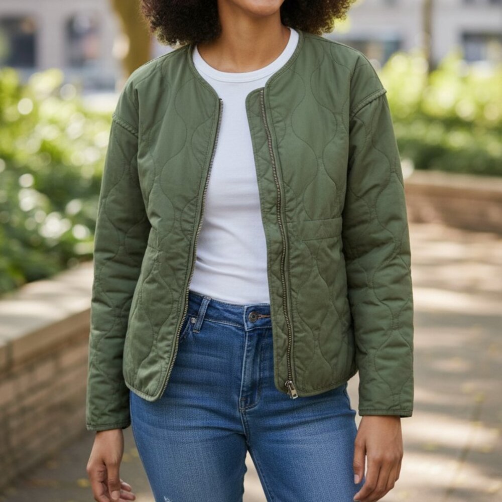 Quilted Olive Green Jacket